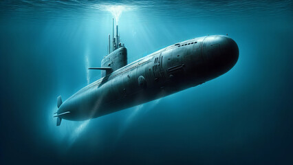 Stealth Submarine in Deep Sea Patrol Operation