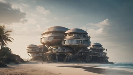 Fototapeta na wymiar Alien Housing Background Very Cool