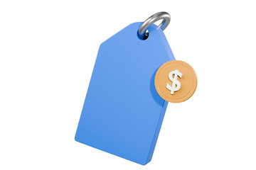 3D Empty coupon tag price icon, discount coupon of cash for future use. 3D sales with an excellent offer for shopping. Sale commercial concept. 3d minimal cartoon creative design icon. 3d rendering.