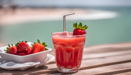 strawberry smoothie with mint