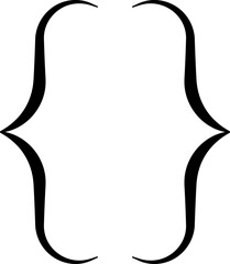 Curly braces, double symmetric brackets. Vector Typography symbols pair, frames for punctuation, maths, elements sign for text quote, mathematics.