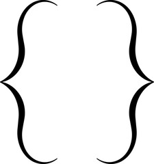 Curly braces, double symmetric brackets. Vector Typography symbols pair, frames for punctuation, maths, elements sign for text quote, mathematics.