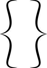 Curly braces, double symmetric brackets. Vector Typography symbols pair, frames for punctuation, maths, elements sign for text quote, mathematics.