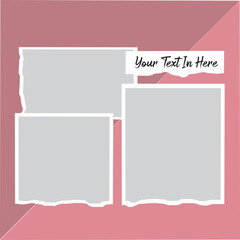 3 photo collage template. vector illustration, new collections