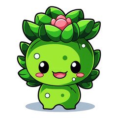 Fototapeta premium Cute monster plant cartoon generative ai. Plant monster game character