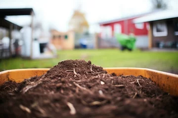 Deurstickers thoroughly composted cow manure ready for gardening © primopiano