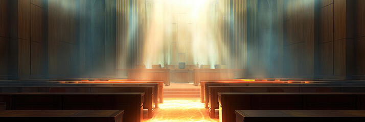 empty courtroom, sun rays