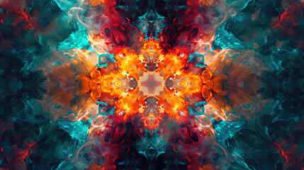 Fototapeta na wymiar abstract background with kaleidoscope,colored floral fictional