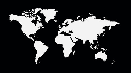 Fototapeta na wymiar Outline silhouette of a world map. Pacific Ocean, Geographic map, World map, Globe. Vector