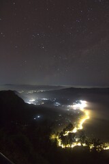 Fototapeta premium night sky with stars in the bromo