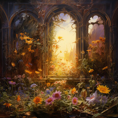 Ancent secret garden, painting