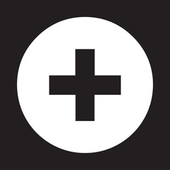 Obraz premium Add icon vector. Plus icon sign symbol vector. Medical cross vector icon illustration isolated on black background
