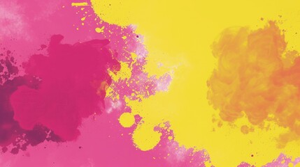 Vibrant world of yellow and magenta in a cartoon style