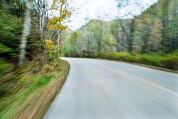 Empty road in motion blur
