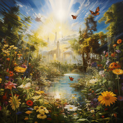 Ancent secret garden, painting