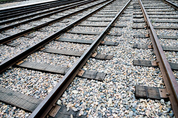 Naklejka premium Part of vintage railroad tracks