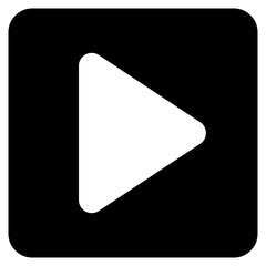 play button icon vector symbol. music video start sign.