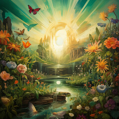 Ancent secret garden, painting