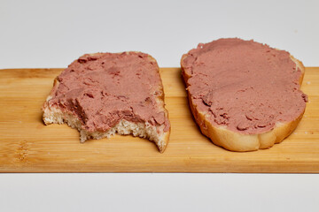 Pateu on a slice of bread on a plate