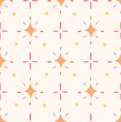 Cute seamless pattern with shooting stars elements. Vector illustration for background, wallpaper, print.