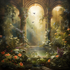 Ancent secret garden, painting