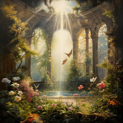 Ancent secret garden, painting