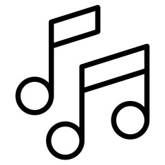 Music note or eight note flat icon for apps and websites