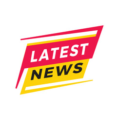 latest news sign, red label for banner modern style. Vector design template.