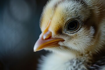 Chicks close up raised on a farm, farming business and food
