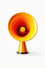 A large orange speaker sitting on top of a table. Suitable for music events and audio equipment promotions