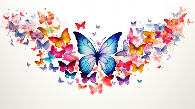 A vibrant group of butterflies soaring through the air. Perfect for adding a touch of nature's beauty to any project