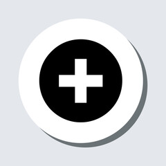 Obraz premium Add icon vector. Plus sign symbol in trendy flat style. Medical cross vector icon illustration in circle isolated on gray background