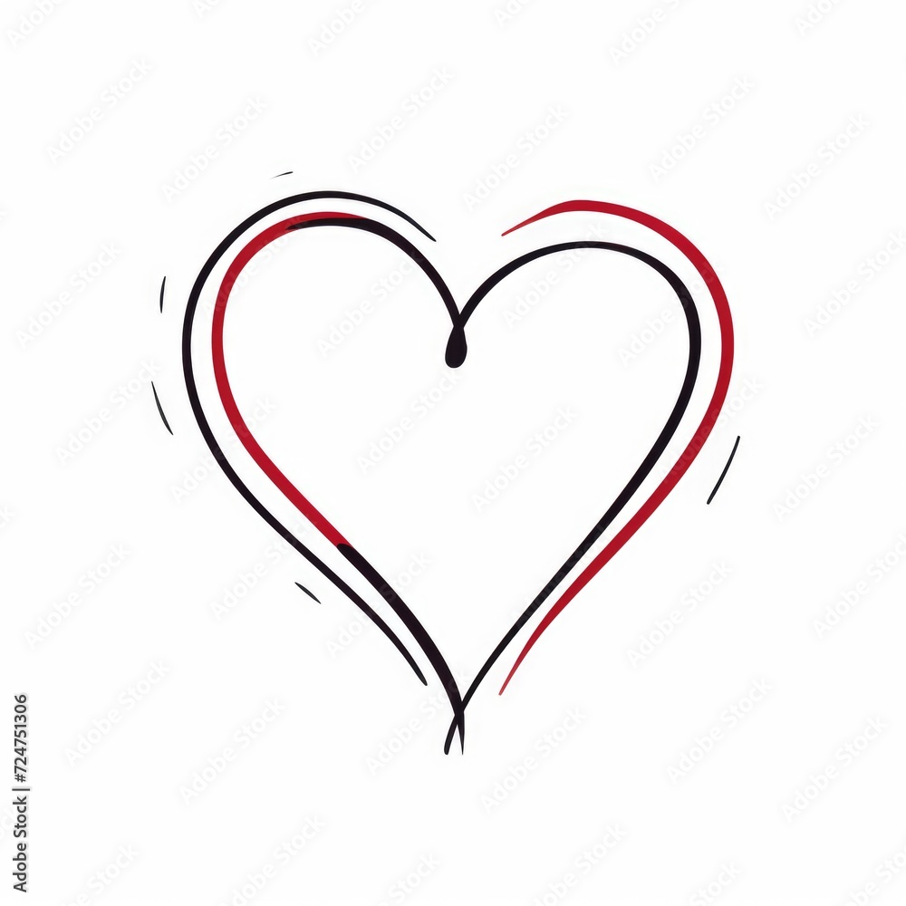 Aufkleber A simple drawing of a heart on a plain white background. Suitable for various projects and designs