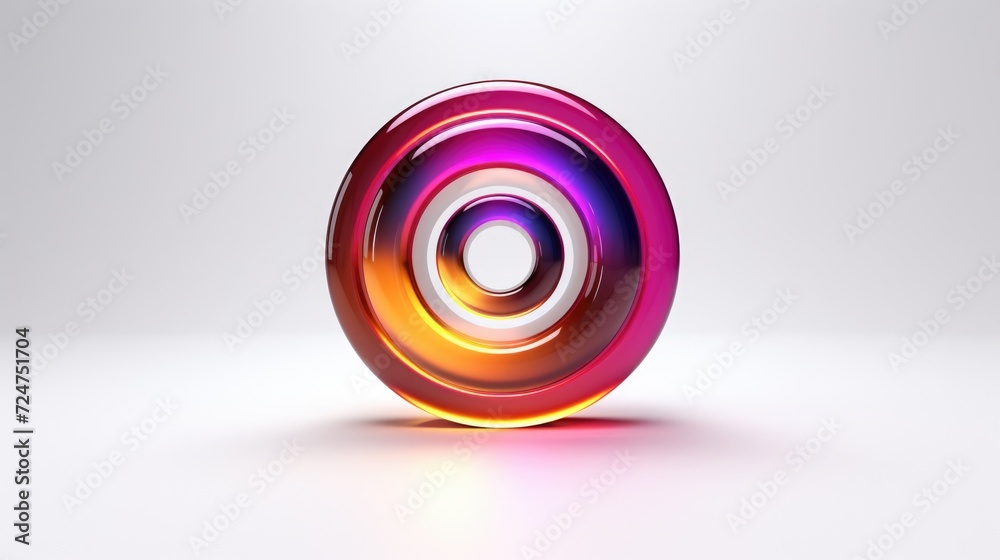Poster A vibrant and colorful object is showcased on a clean white surface. Perfect for adding a pop of color to any design or project