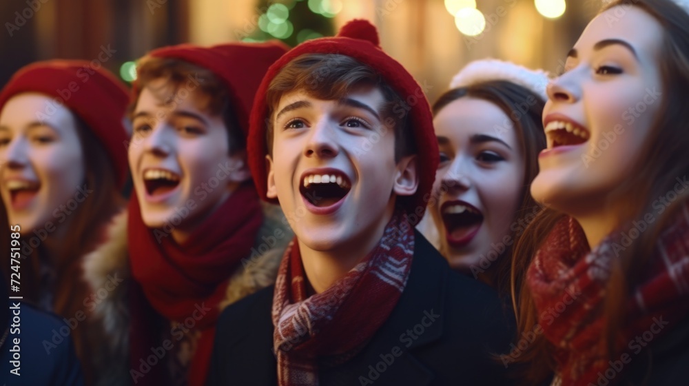 Poster a picture of a group of young people standing next to each other. this versatile image can be used t