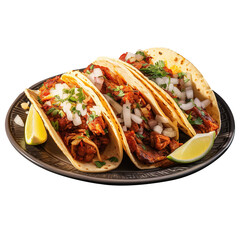 Tacos al Pastor, isolated on transparent background Remove png, Clipping Path, pen tool
