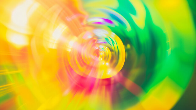 Light Leaks Of A Spinning Sphere, Yellow, Green And Mangenta Colors. Creative background. Website background. Copy paste area for texture 
