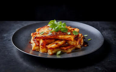 Capture the essence of Jeon in a mouthwatering food photography shot