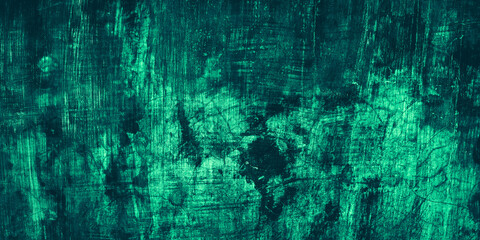 Texture black green grunge wall abstract background