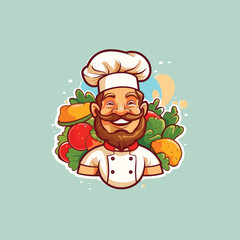 chef with a plate of vegetables