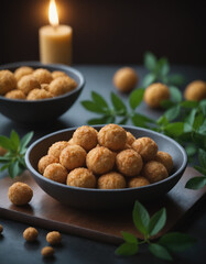 D&eacute;licieuses Boulettes De Pommes De Terre Frites Avec Des &eacute;pices Et Des Herbes Sal&eacute;es &agrave; La Mozzarella Pan&eacute;e
