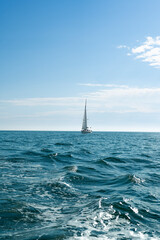Sailing yacht at sea