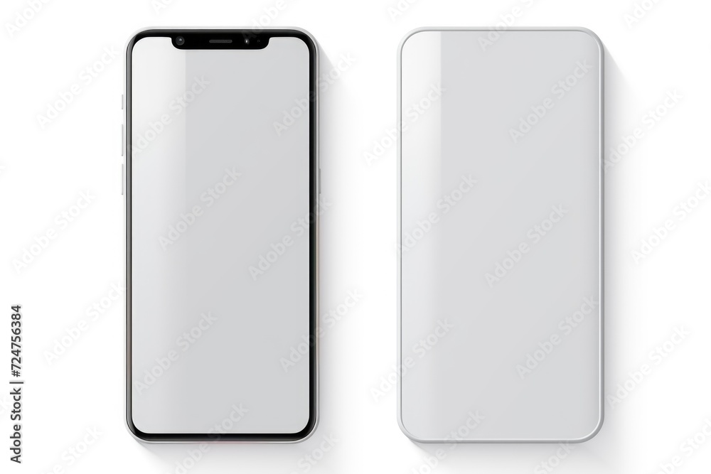 Aufkleber A blank screen Phone is placed next to it on a table. This versatile image can be used to showcase technology, mobile apps, or website designs