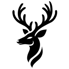 Simple and elegant deer head silhouette