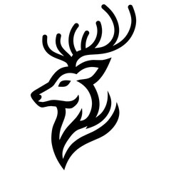Simple and elegant deer head silhouette