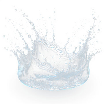 Splash of Water with Splashes and Droplets. PNG Transparent Background