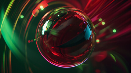 Light Leaks Of A Spinning Sphere, Maroon, Green And Crimson Colors. Creative background. Website background. Copy paste area for texture