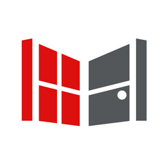 Doors and windows Vector graphic logo design. Construction materials Interior Exterior business logotype idea. Download it Now
