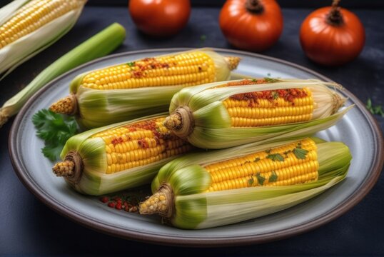 A savory dish made from ground corn, onions, and spices, wrapped in corn husks and steamed by ai generated