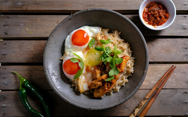 Capture the essence of Nasi Uduk in a mouthwatering food photography shot